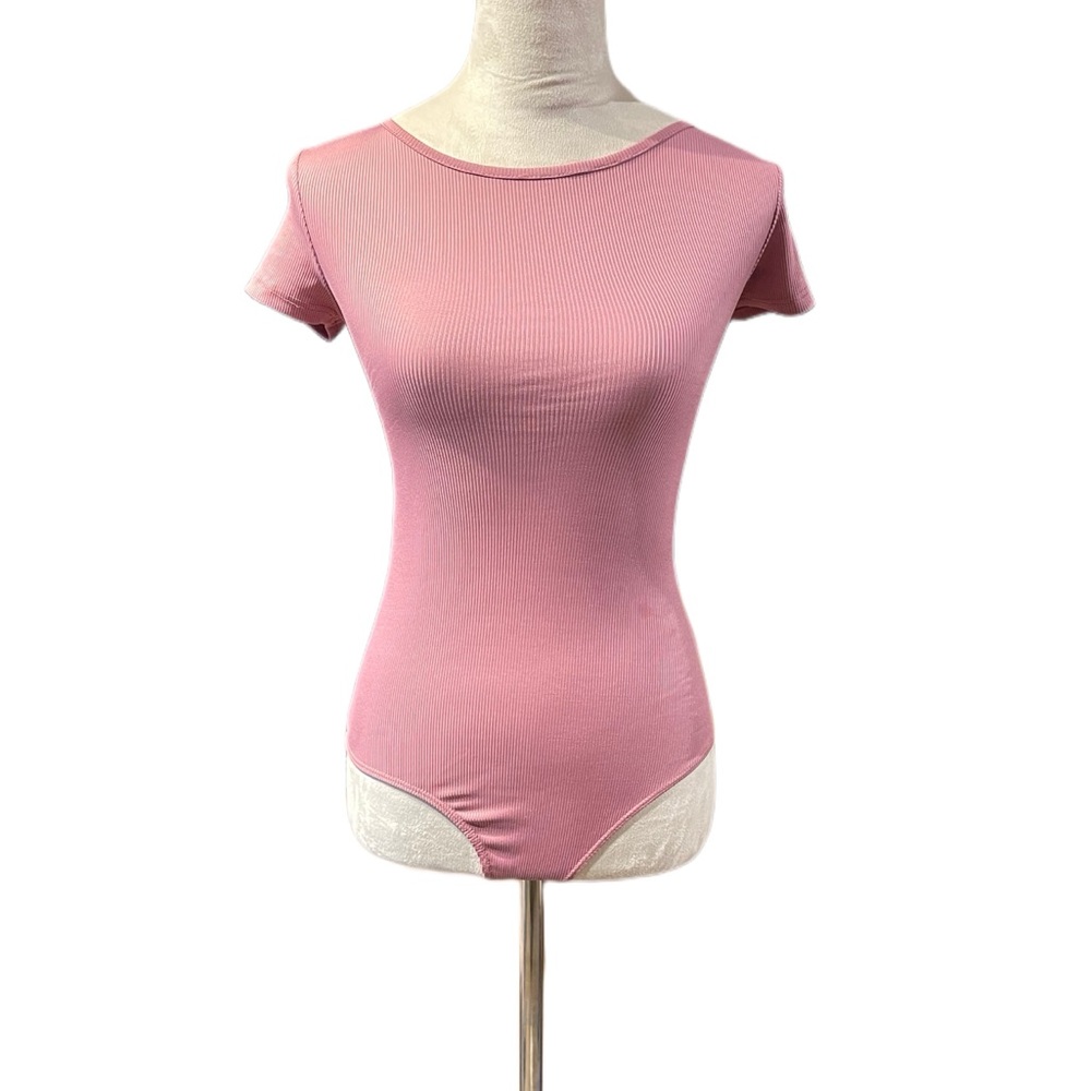 Ribbed Lace Up Back Bodysuit